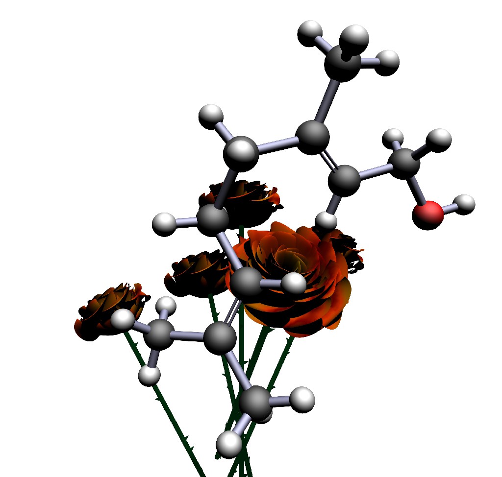 Molecuul geraniol met rozezn